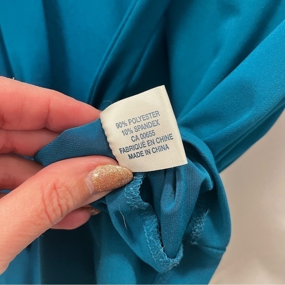 Teal front tie top size small - Picture 6 of 8